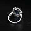 925 Sterling Silver Luxury Fashion Royal Blue Zircon Full Diamond Ring Birthday Anniversary Anniversary Party Gift