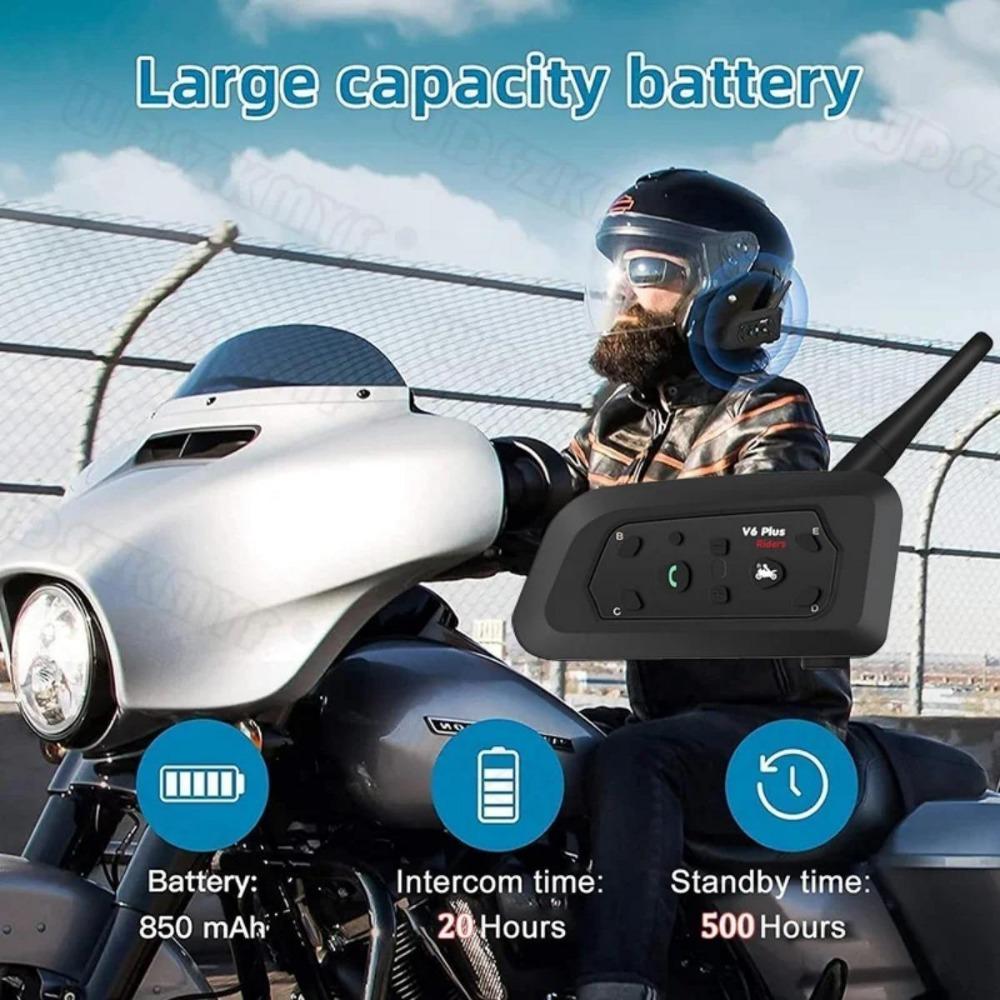 Zestaw słuchawkowy Bluetooth V6 Plus Smart Motorcycle, obsługa telefonu z muzyką GPS, wodoodporny interkom wielofunkcyjny