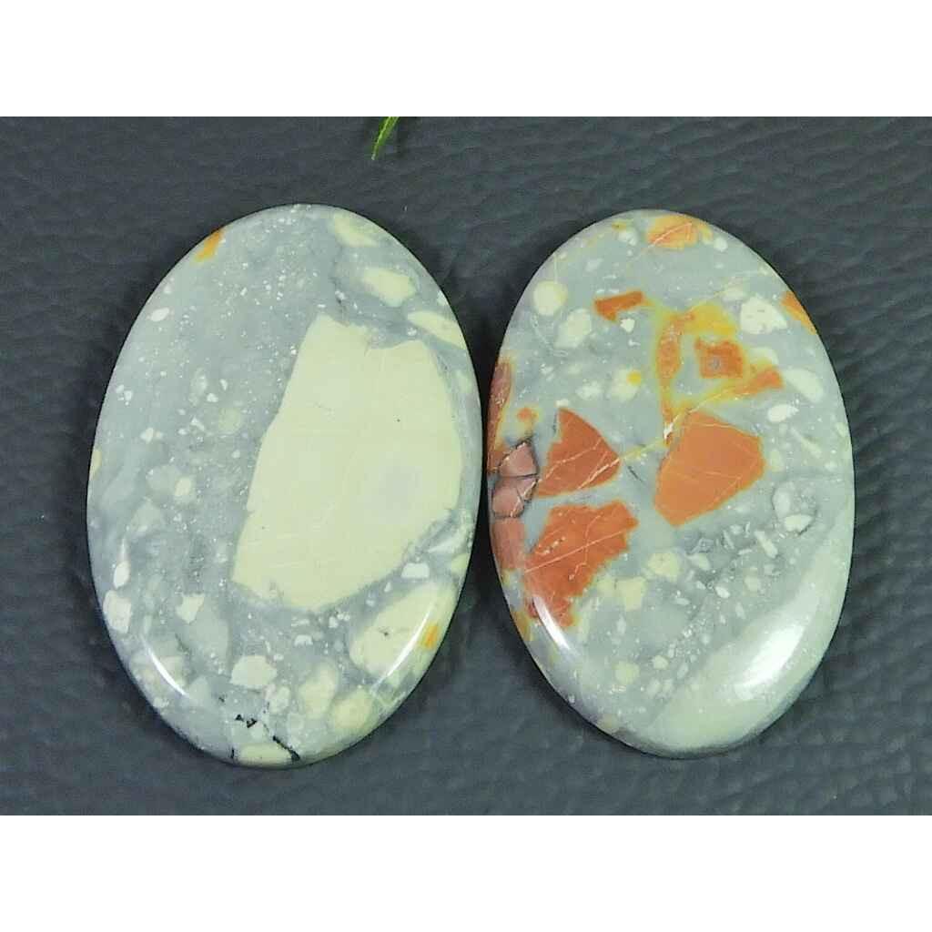 AAA Maligano Jasper Oval Shape 2Pcs Cabochon Loose Gemstone 114Cts. 41-43MM SK-3479