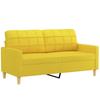 2 Seater Sofa Light Yellow 140 Cm Fabric