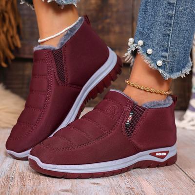 Women Snow Boots New Trend Winter Ankle Low Heels Boots Thickened Fluff Comfortable Shoes Women Outdoor Lightweight Boots