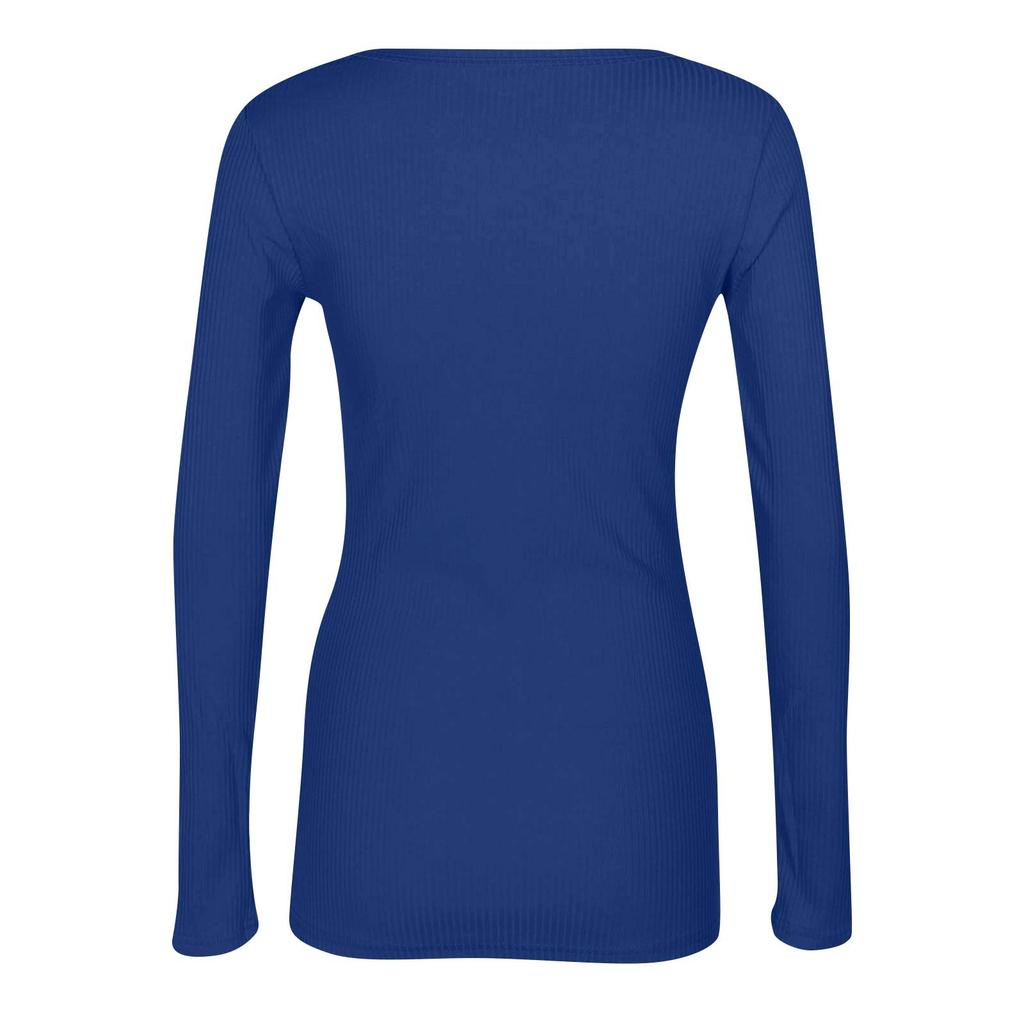 Dames And Vinter Slim Bunn T-skjorte Mote Casual Ensfarget O-Hals Genser Langermet Topp