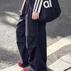 Girls' Embroidered Letter Two-Piece Set: Drawstring Wide-Leg Pants & Base Layer Top for Autumn 2026