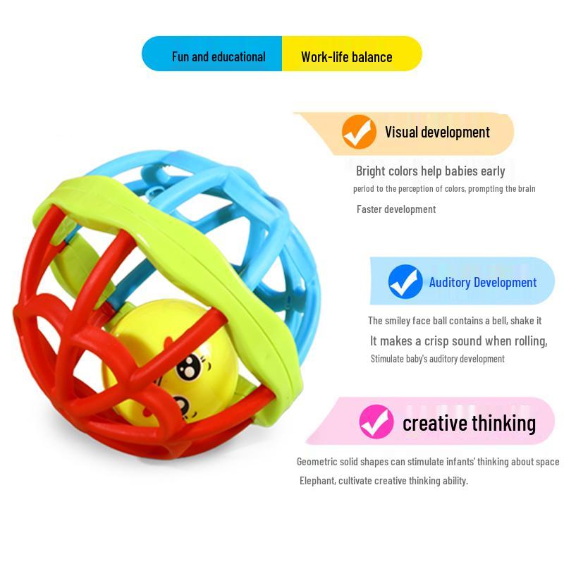 Miękka piłeczka do chwytania dla niemowląt: Edukacyjna grzechotka do wczesnego rozwoju