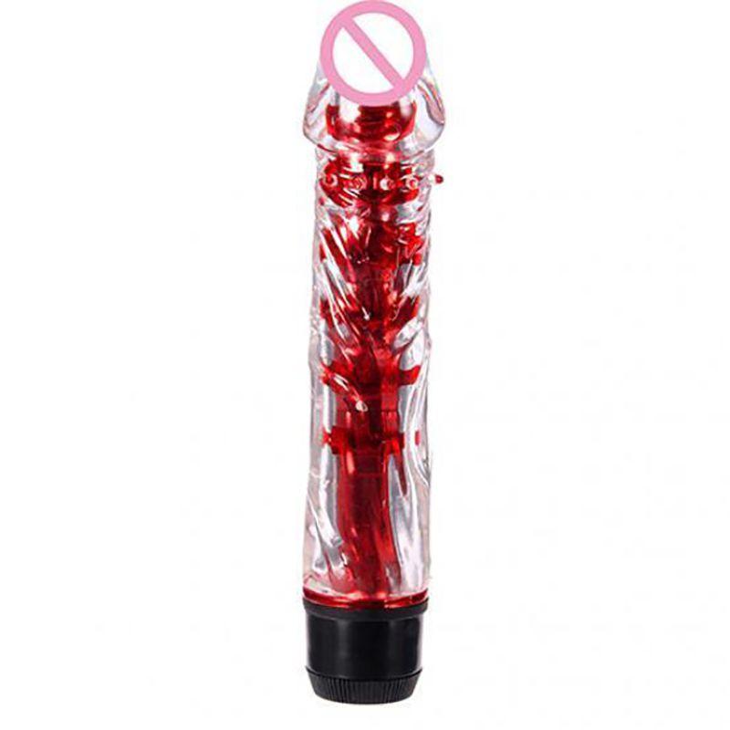 Jelly Crystal Silicone Vibrator Dildo Sex Toy 7 Inch Vibrator Electric Massager