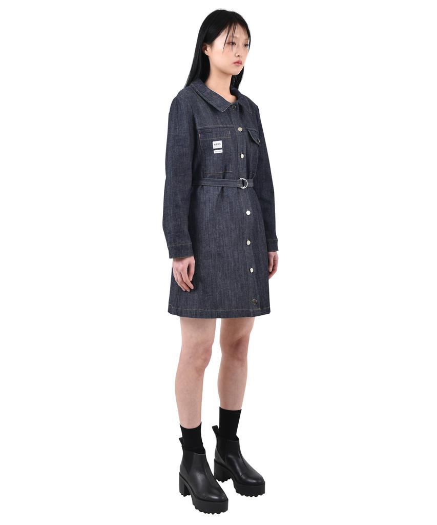 KATHARSIS Daily Denim Mini Dress Long Sleeve Dark Blue S M