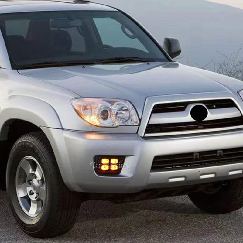 2PCS Car LED DRL Daylights For Toyota 4Runner N21 2006 2007 2008 2009 with Turn Signal Indicators Daytime Running Light Fog Lamp