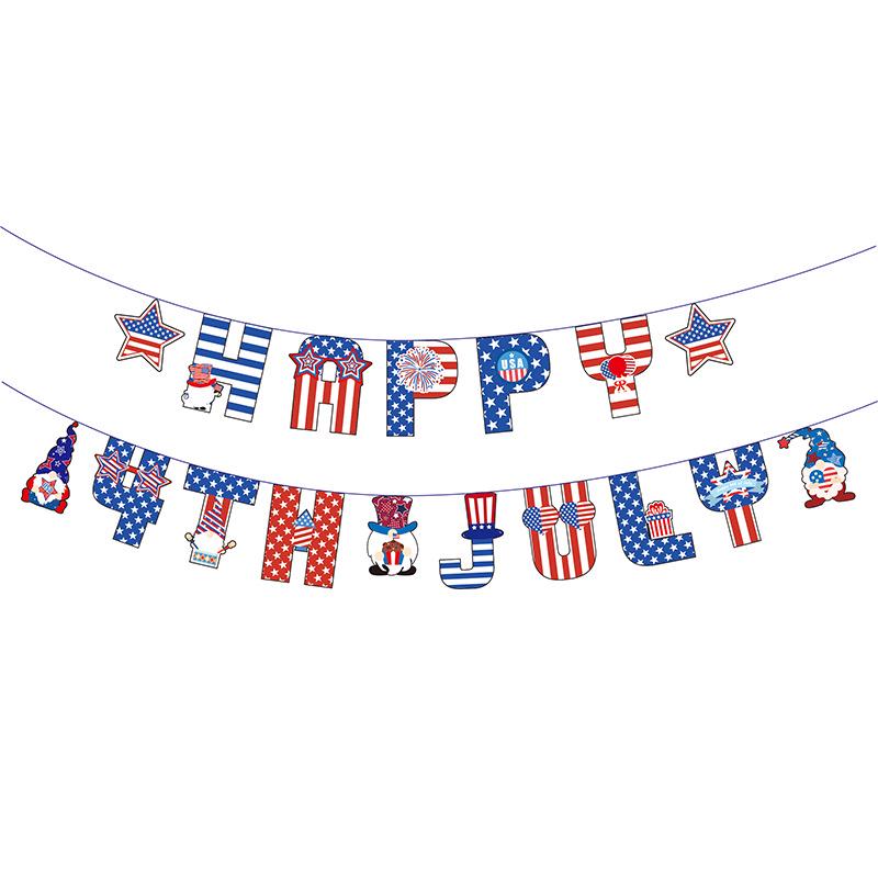 USA Festival Decor: American Independence Day Hanging Spiral & Garden Flags