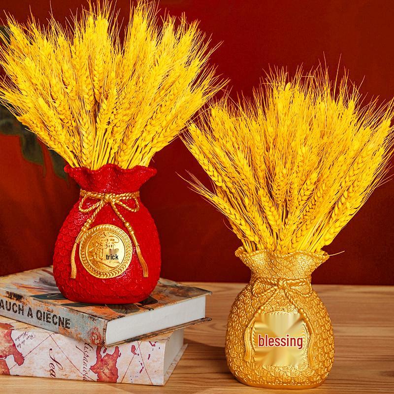 Golden Barley Ear Faux Flower Arrangement for Home Decor - Perfect for Living Room, Dining Table, Weddings & Special Occasions
