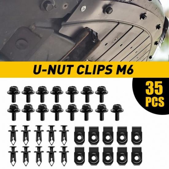 Body Bolts U-nut Clips - M6 Engine Under Cover Splash Shield Guard for Hyundai