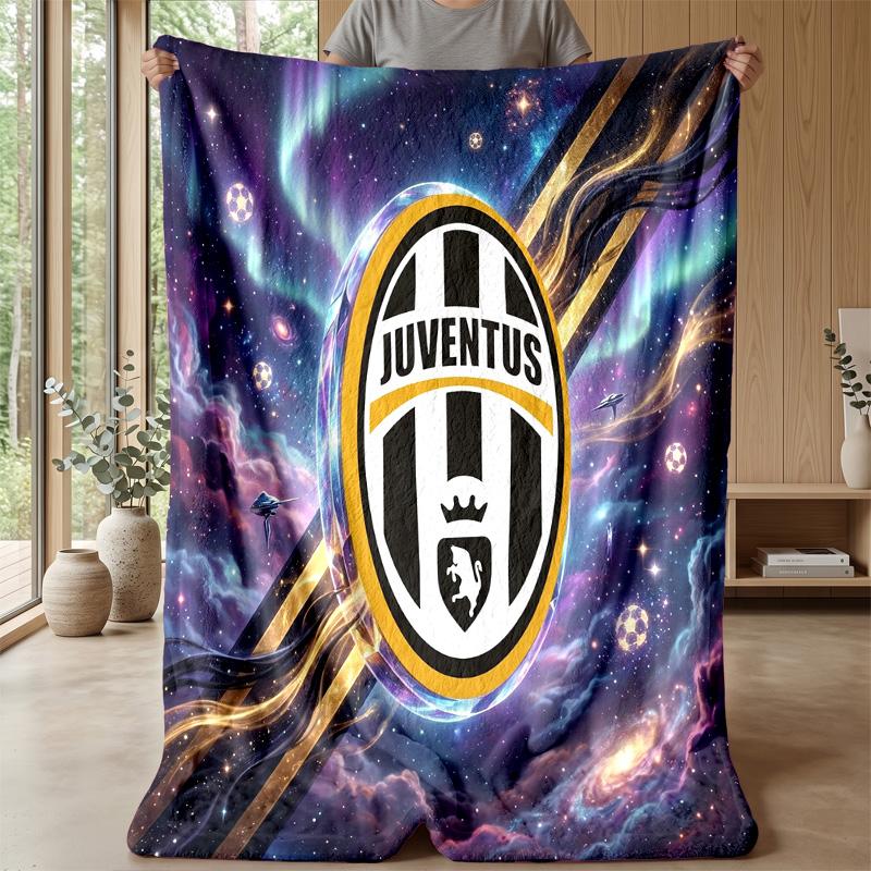 Juventus FC Themen-Decke Weiche Flanell-Decke Plüsch-Überwurf Gemütliche Sofa-Bett-Decke für Wohnkultur