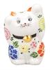 Kutani Ware Size Beckoning Iwataya, 4, Two-handed Cat, "Flower Dance" K9-1542