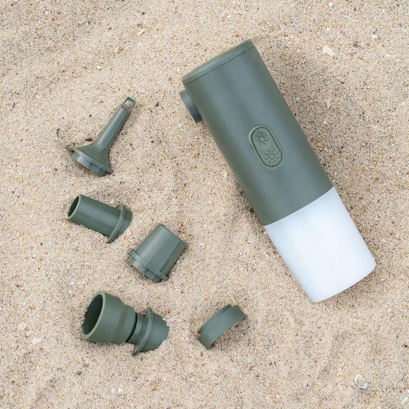 Solar Camping Lantern with Air Pump 100LM Light 5 Nozzles Rechargeable for Tents Bikes Inflatable Emergency Use Outdoor Gear