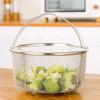 Mesh Steaming Basket Stainless Steel Comfortable Handles Heat Resistant Steaming Basket for Cooking Kitchen 18x18cm
