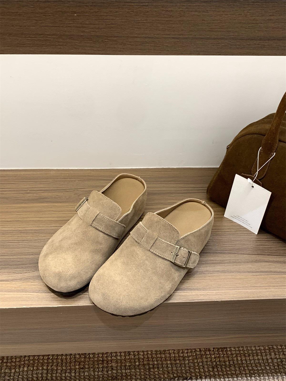 

Женские туфли-тапочки с внутренней платформой, обувь для улицы, новые весенне-осенние туфли с полуподдержкой, одинарные туфли 40 верблюд