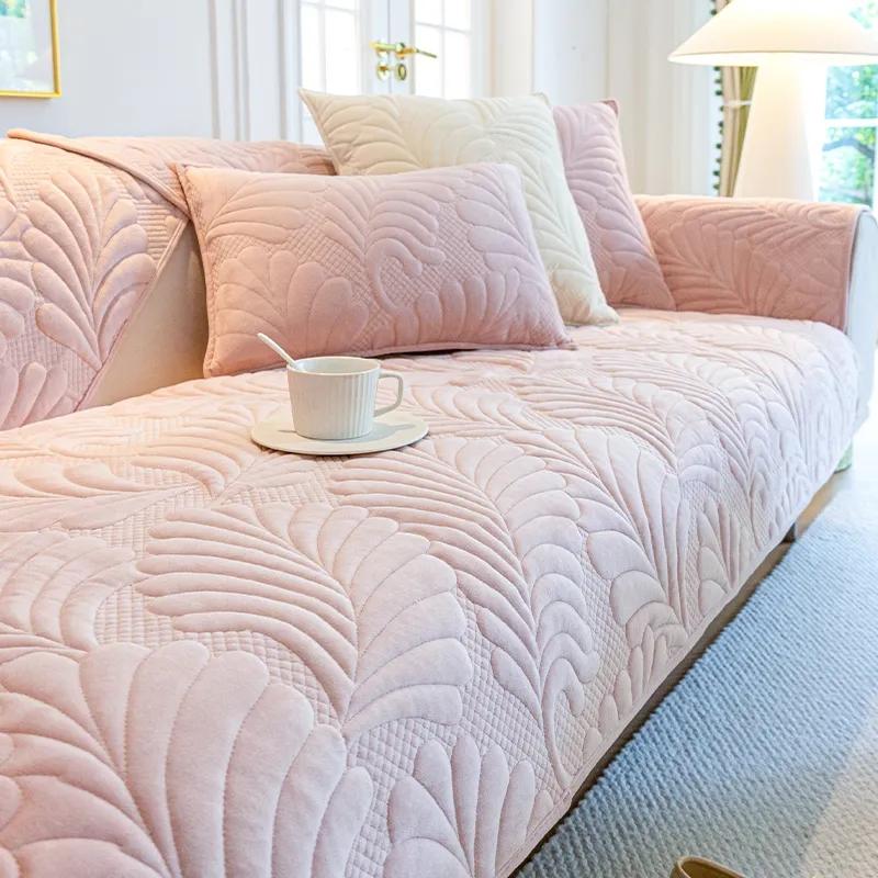 Vintage Living Room Milk Velvet Sofa Cushion Plush Sofa Cover Cover Autumn and Winter All-season Universal Sofa Towel Cover Cloth Seat Cushion
