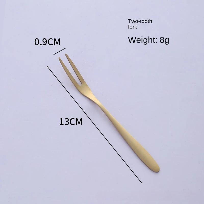 Golden cake spatula Stainless steel cake knife, fork and spoon set mooncake dessert spoon Western pastry baking tools