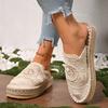 Fashion Weave Mesh Women Platform Slippers Designer New Mules Shoes 2025 Summer Fashion Slingback Sandals Casual Walking Sandalias Mujer