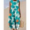 Summer New Sleeveless Pocket Casual Printing Temperament Long Dress Dress Slim Dress