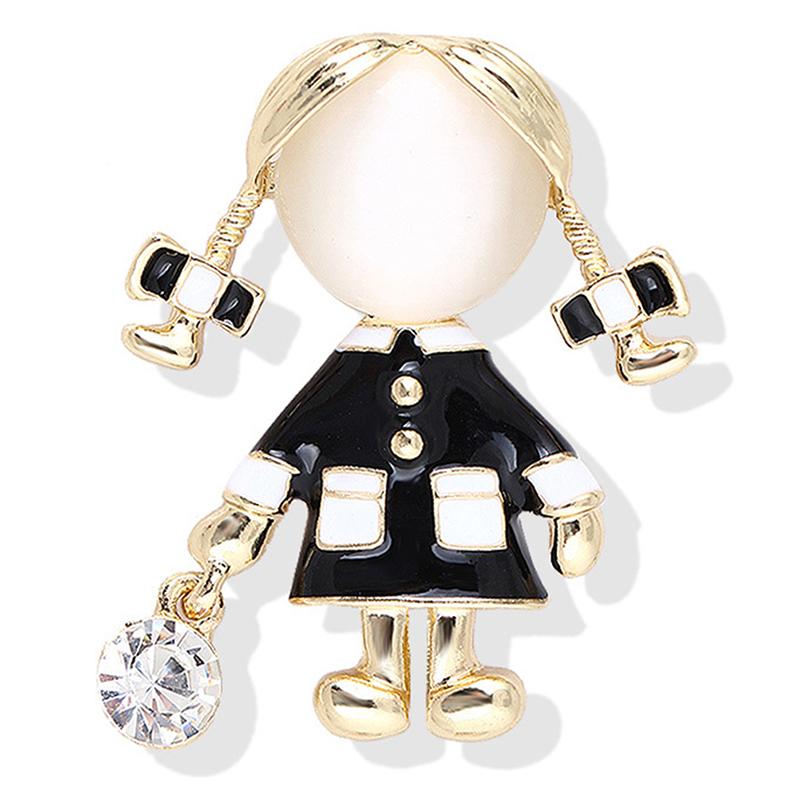 Cute Girls Brooches For Women Girls Enamel Loli Opal Jewelry