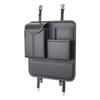 RAHALOY Car Seat Back Black Nappa Large with Tissue Convenient Universal Easy 1 Piece Pocket, Leather, Capacity, Case, Wear-Resistant,