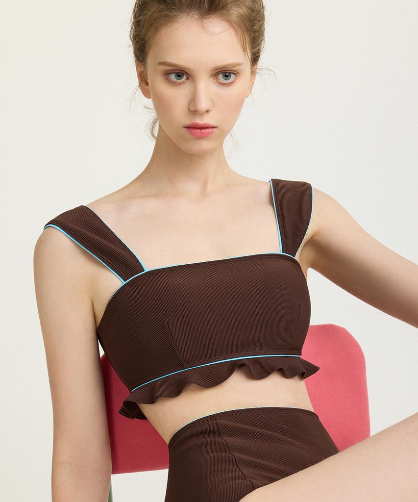 Ageunel Jewelry Bikini Bra_Brown