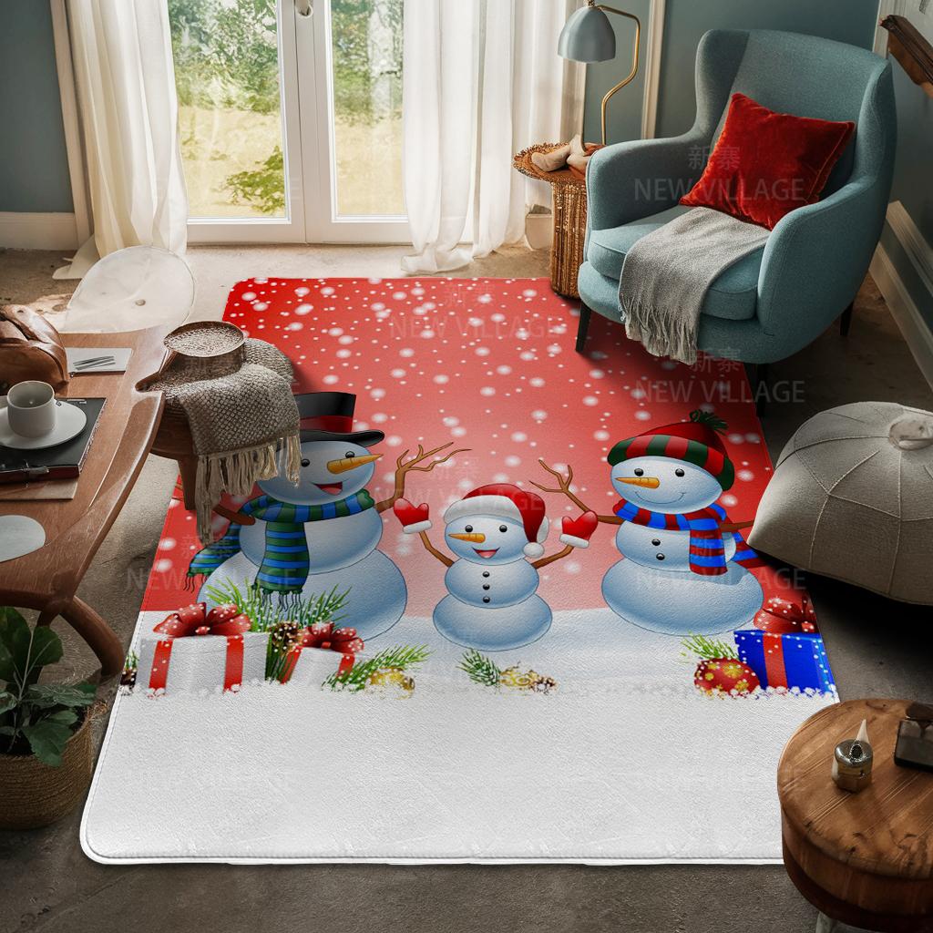 House Entrance Carpet Home Door Mat Living Room Bath Foot Bathroom Non-slip Water Absorption Rugs Bath Merry Christmas Winter