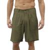 Men Linen Blend Casual Beach Shorts Classic Summer Shorts with Button and Elastic Waistband Relaxed Fit Pockets