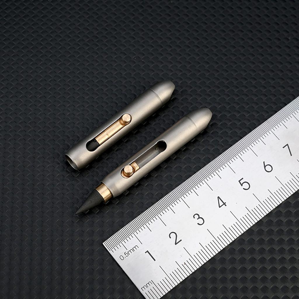 Yousheng Eternal Pen Mini Titanium Alloy Ballpoint Pen Replaceable EDC Refill Smooth Writing Comfortable Grip Mini Pen