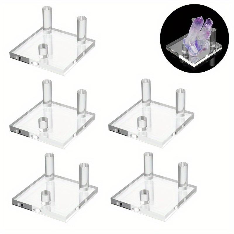 10pcs Clear Acrylic Display Stands Clear Mineral Holders Square Display Easel Stands for Photo Coral Rock Mineral Collectibles