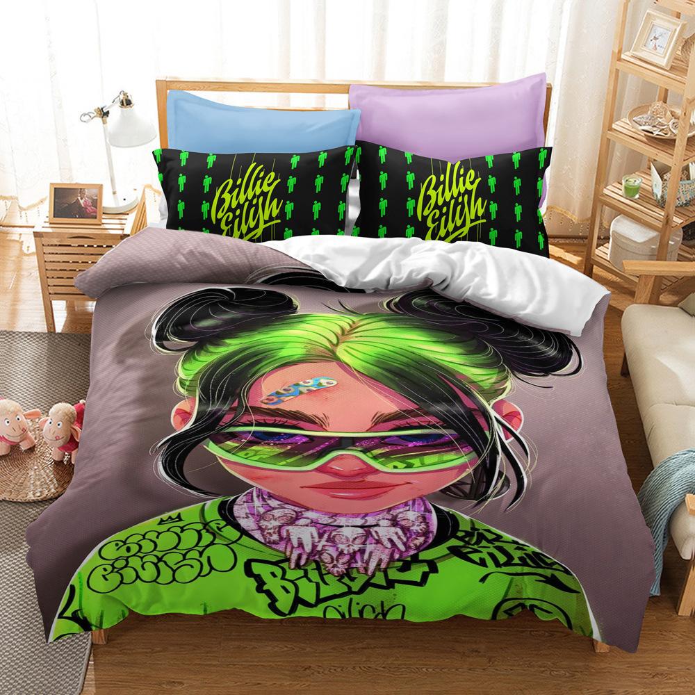 Dreiteiliges Heimtextil-Quiltset Vierteilig 3D-Digitaldruck Charakter Billie