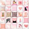 Nordic Style Pink Pillow Cover 45x45cm Pillow Case Cartoon Printed Pillow Gift Home Office Decorative Cushion Covers for Sofa