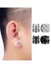 1 Pairs of Men's Fashionable Ear Hole Free Magnet Zircon Stainless Steel False Earring Set Unisex Non Piercing Clip Earrings