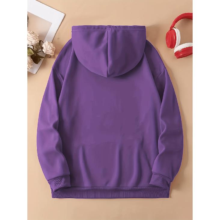 Women's New Autumn/Winter Christmas Footprint Print Fleece-Lined Drawstring Hoodie, Casual & Fashionable