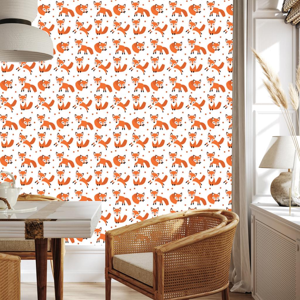 Wallpaper Cheerful Sleeping Foxes for Living Room and Bedroom 50x1000