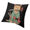 Japanese Samurai Cat Cushion Covers Sofa Home Decorative Square Throw Pillow Cover 40X40Cm