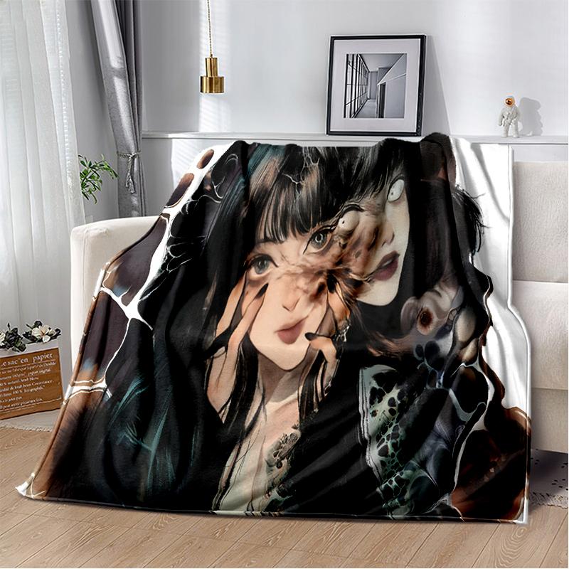 Horror Junji Ito Tomie Kawakami Ghost cartoon Soft Blankets,Throw Blanket Comfortable Blanket for Picnic Beds Sofa Home Bedroom