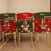 Christmas Table and Chair Cover Cartoon Santa Snowman Three-dimensional Doll Chair Cover Home Decoration Wholesale