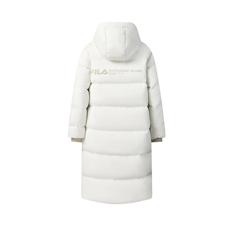 Fila Original RGB Colorful Fashion Simple Personality Retro Classic Versatile Casual Daily Comfortable Warm Long Hooded Down Jacket F11W549905F-WT