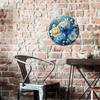 Vintage Floral Round Tin Sign 8x12 Inch, Retro Blue White Metal Plaque for Home Bar Wall Decor