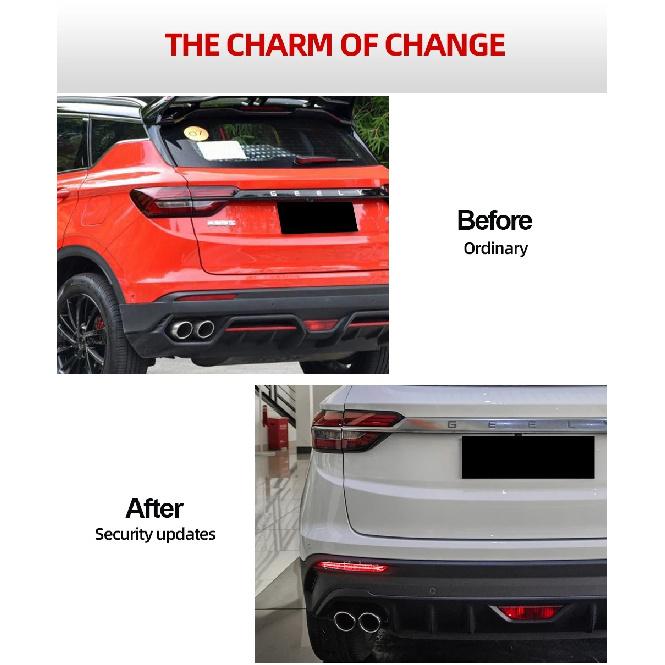 For Geely Coolray Proton X50 2018 2019 2020 2021 LED Rear Bumper Reflector Light Car Turn Signal Tail Light Brake Warning Lamp