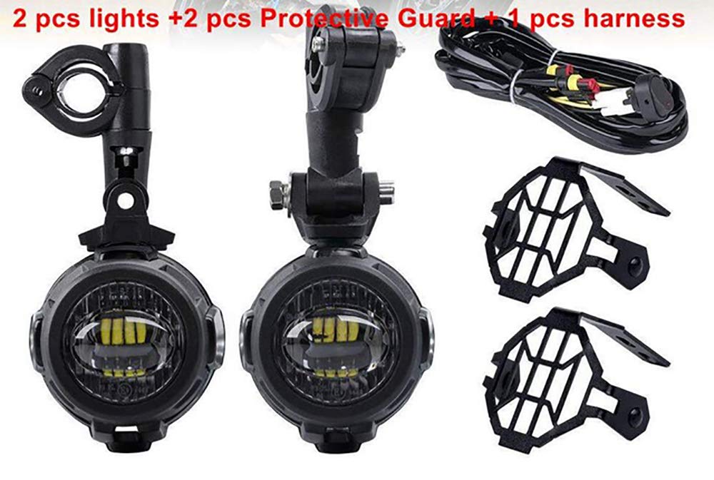 Waterproof 6000K White 8000LM LED Motorcycle Headlight Fog Spot Headlamp for Car Moto (Light Cover Wire)