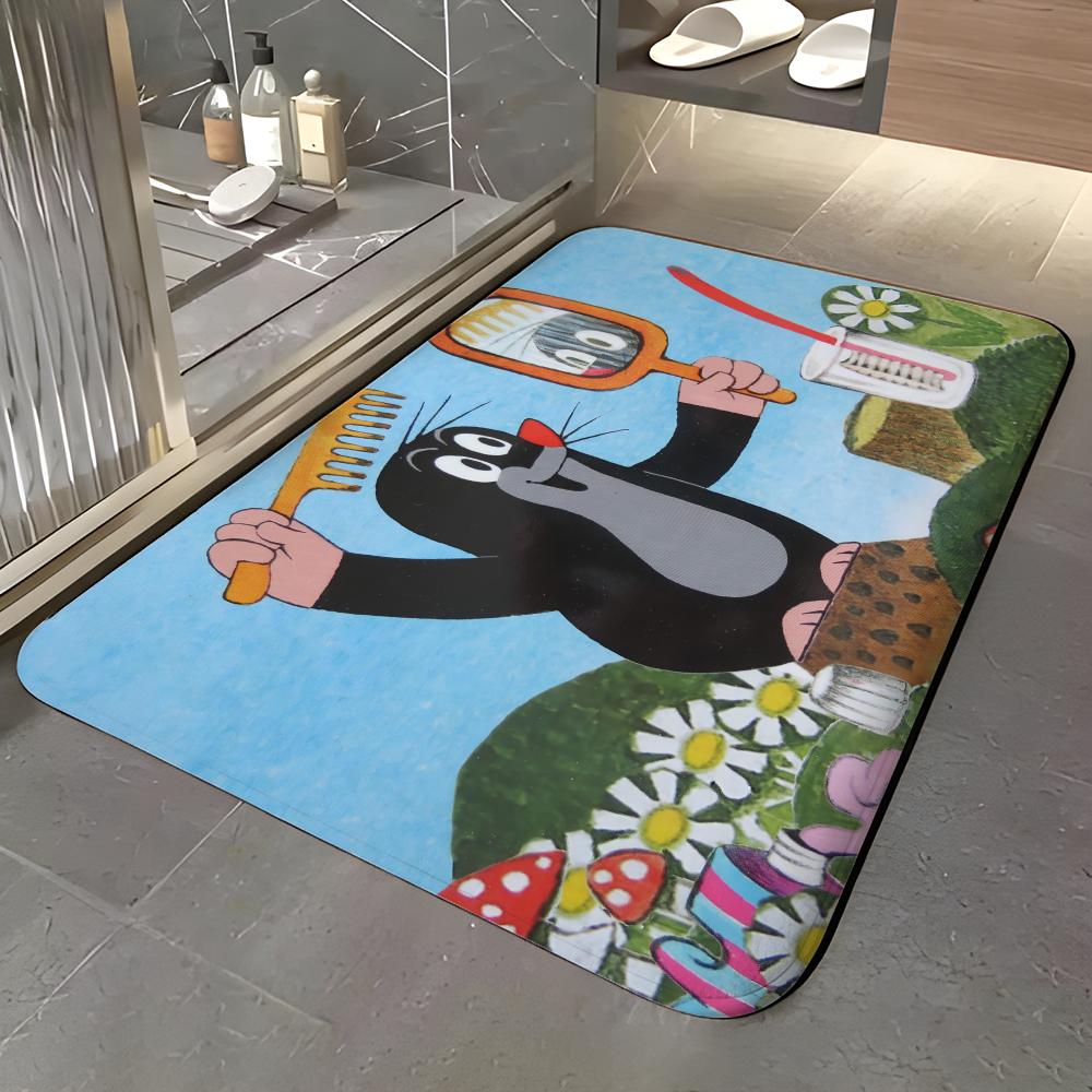 Cartoon K-Krtek Floor Mat Soft Flannel Entrance Door Mat Non Slip Absorbent Bathroom Bedroom Floor Rug