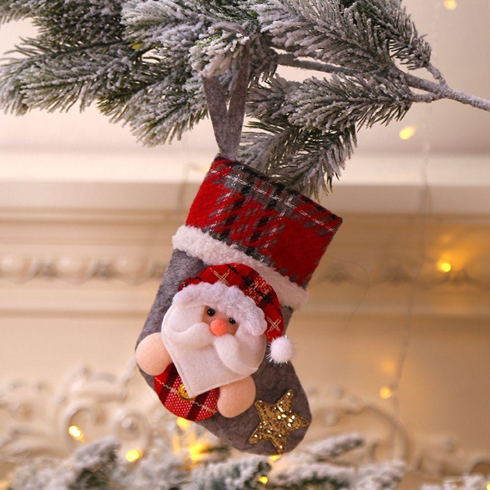 Socks Santa Sacks DIY Lovely Hanging Ornament Christmas Decorations Christmas Stocking Candy Bag