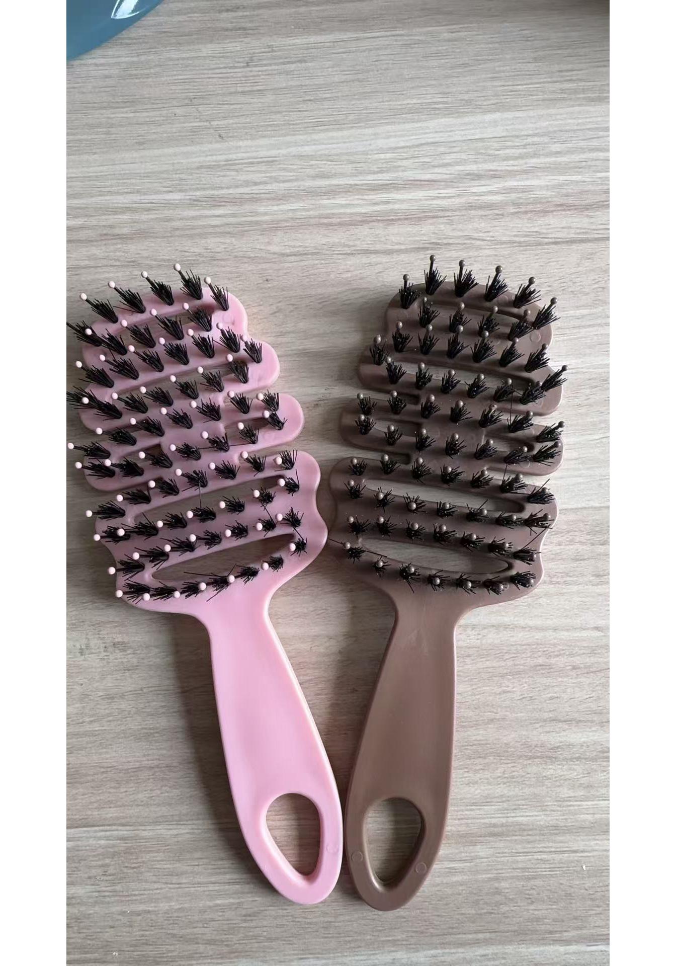 In-Stock Multi-Bristle Pine Cone Imitation Comb - Anti-Static, Fluffy Hair Care & Massage Tool.