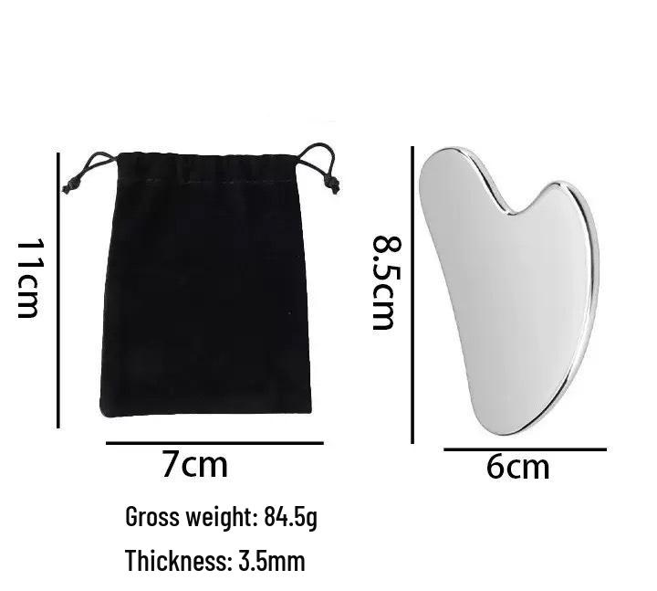Heart-Shaped Stainless Steel Gua Sha Board for Facial Firming and Lifting Massage – Large Size, Multifunctional Fascia Tool.