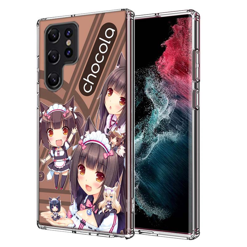 

Chocola Nekopara Capa Phone Case For Samsung S26 Ultra S25 Edge Galaxy S23 S21 S20 S24 FE S22 S10 Plus Cover Clear TPU Shell Coq Samsung S23 Plus