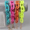 Punk Neonfarbe Acryl Dicke Kette Halskette für Frauen Hip Hop Große Gliederkette Orange Blau Rosa Grün Halskette Damenschmuck