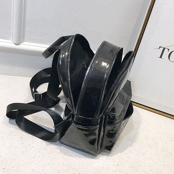 Damski Wielofunkcyjny Miękki Plecak PU Wszechstronna Uliczna Torba z Jasną Powierzchnią Jednokolorowa Casualowa Torba na Jedno Ramię