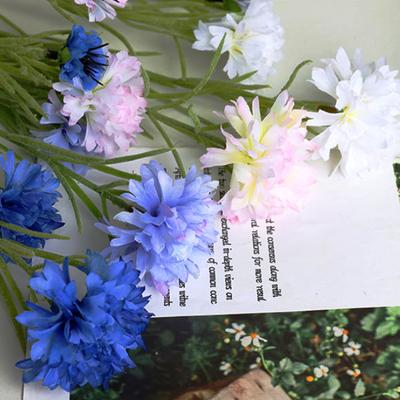 3 Gabeln/Blumenstrauß Romantische Hochzeitspflanze Seidenblume Kornblume Dekoration Home Fashion Künstlich